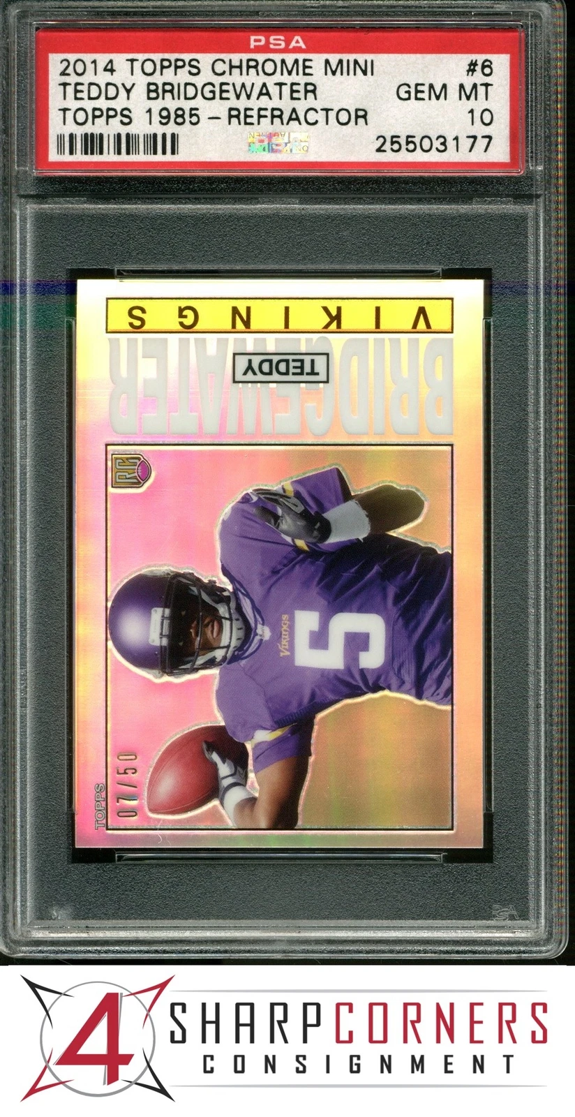 Teddy Bridgewater Topps Chrome Mini Topps 1985 #6 Refractor