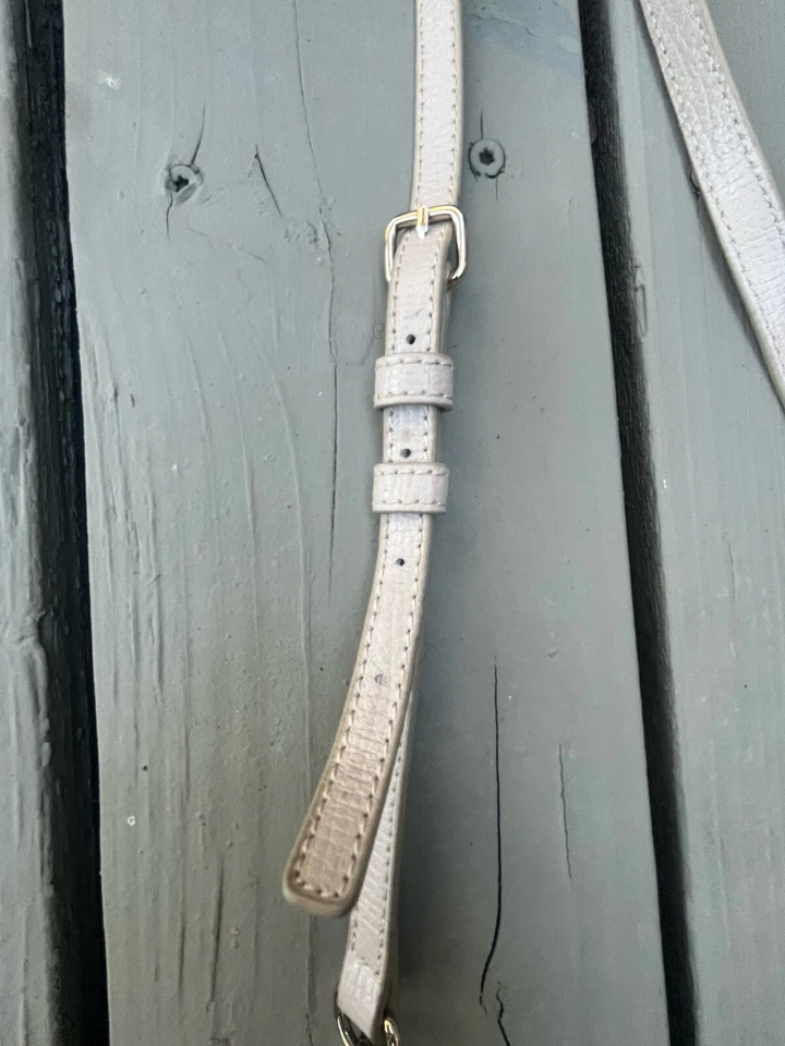 Bandolera de cuero beige HALOGEN Nordstroms correa de cadena cierre de cremallera Foto 4 de 4