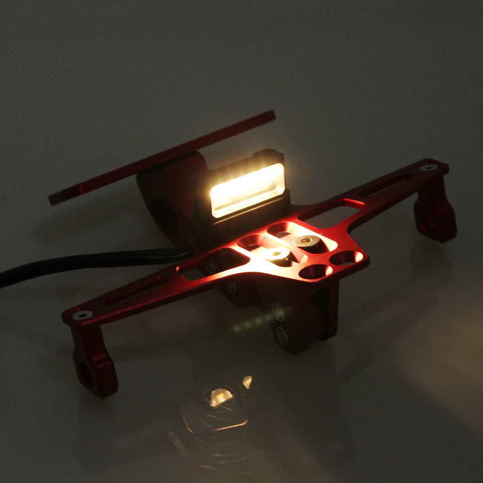 Motorcycle CNC License Plate Holder Tail Light Bracket Fender Eliminator Kit Red - Изображение 4 из 4