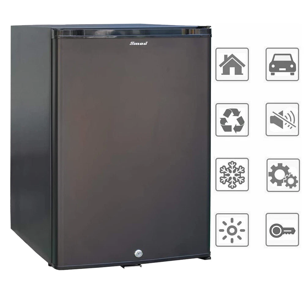 SMETA Compact Refrigerator Lockable for Semi Truck RV Apartment Dorm  Office, 1.7 Cu. Ft Mini Fridge with Lock for Beverage, Quiet, Reversible  Door