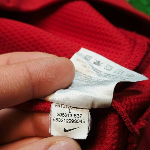 Suéter Nike vintage para hombre cremallera grande rojo gris bloque de color p... - Imagen 12 de 13