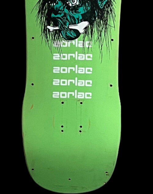 Vintage Zorlac Skateboard Deck Fluorescent Green Pushead Art Vintage Zorlac Skateboard Deck Fluorescent Green Pushead Art