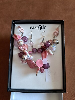 East 5th Fashion Jewelery Necklace & Earring Gift Set. NIB