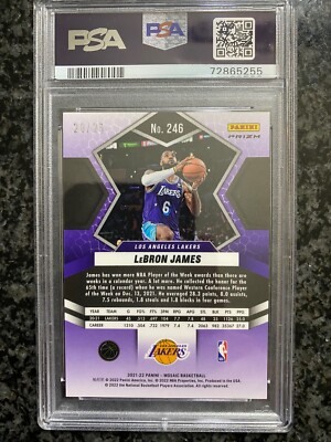 2021-22 Panini Mosaic LeBron James Orange Fluorescent Prizm #/25