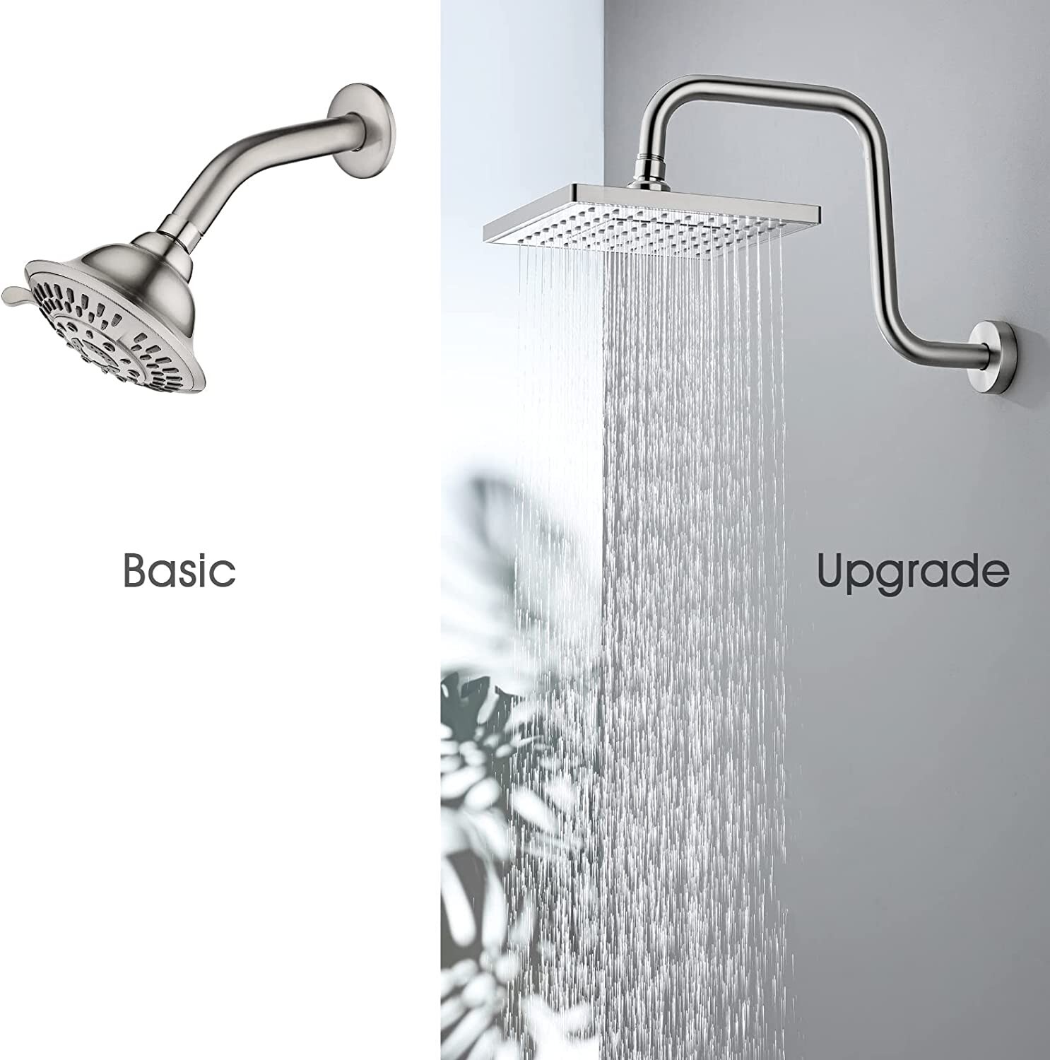 13'' S Shaped Shower Head High Rise Extension ArmBrushed Nickel eBay