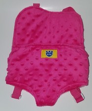 Build A Bear Pink Carrier Front / Rear Pack Fleece Minky Dot Adjustable Straps