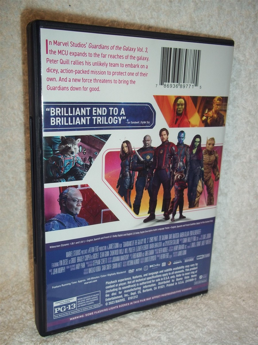 Guardians of The Galaxy Vol. 3 (DVD, 2023) Chris Pratt Zoe Saldana