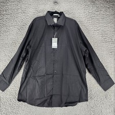 Stacy Adams Shirt Mens 19 Black Long Sleeve M...