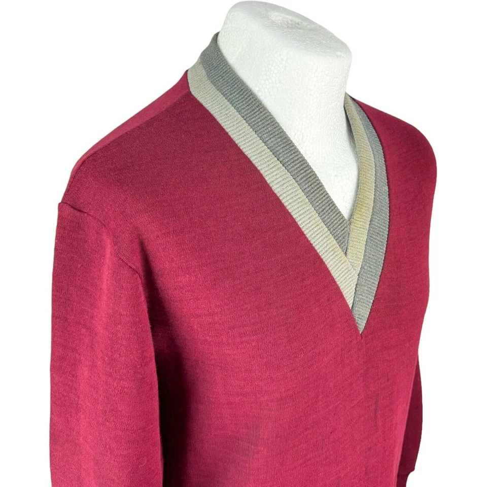 Sudadera Vintage Años 40 Slazenger Hecha en Francia Roja Mediana Vintage Sudadera M Foto 4 de 4