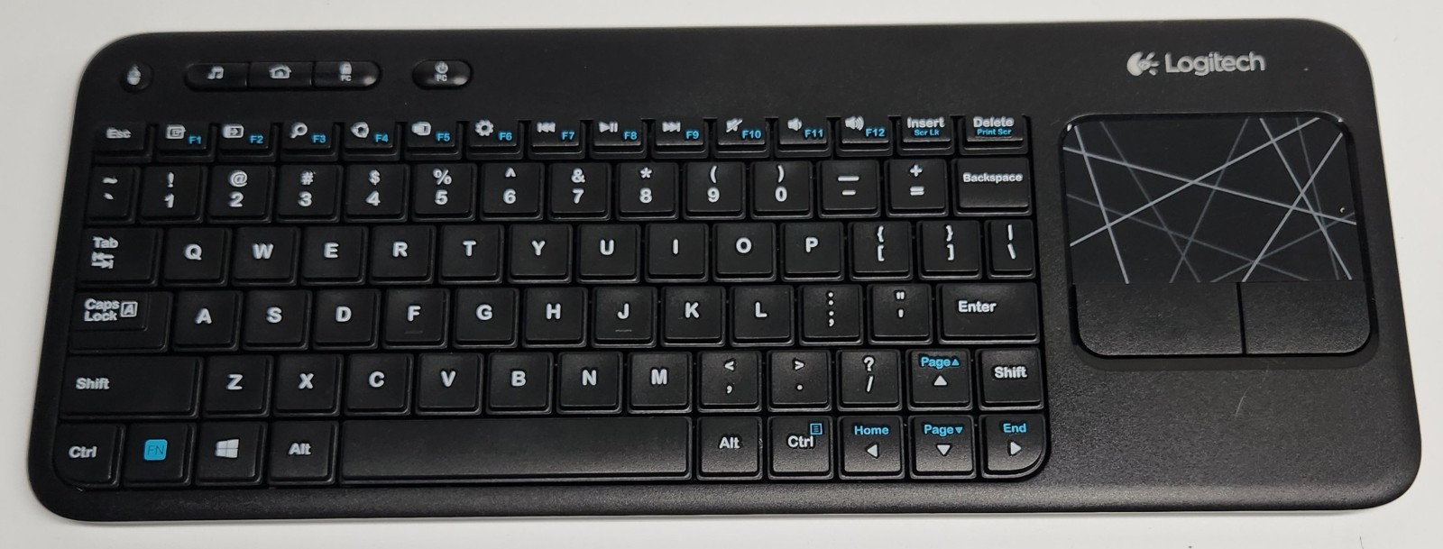 Logitech Wireless K400R Key Slim Keyboard with Touchpad Black (No Receiver)