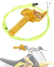 Gold 7/8 22mm Quick Twist Throttle, Cable, CNC, Fits DRZ400, RMZ250, CT200U