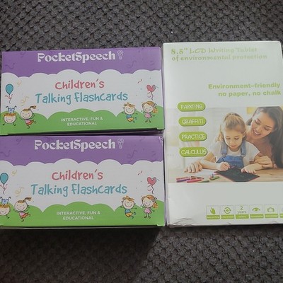 PocketSpeech Talking Flashcards (2 Boxes) + 8.5'' LCD Writing Tablet