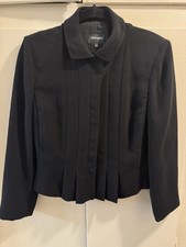Giorgio Armani Blazer poplin pleated Button Up Size 40 office work wear