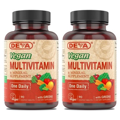 DEVA Vegan Multivitamin & Mineral Supplement with Iron 1 Count (Pack of 2) 