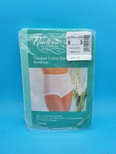 Underscore JC Penny 3 Pack Briefs White Combed Cotton Women Size 8 NWT Vintage