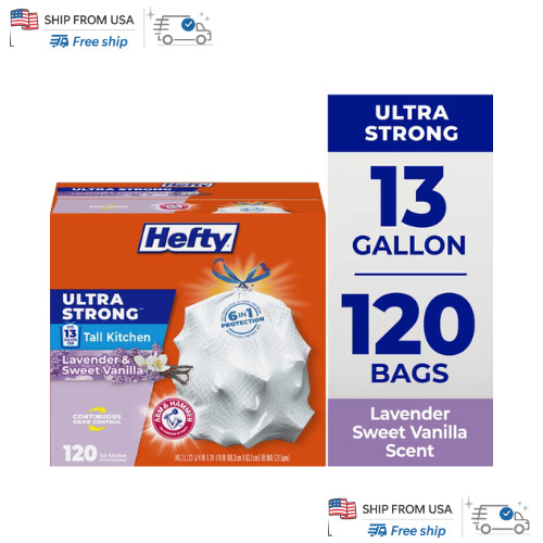 Hefty Ultra Strong Kitchen Trash Bags, 13 Gallon