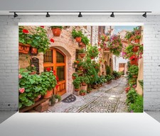 9x6 FT Fabric Italy Town Street Backdrop Photography Italian Themed Party