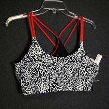 NEW Fabletics Women's Large Low-Impact Principal Sports Bra Leopard Pattern NWT