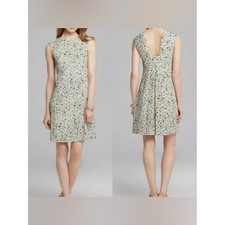 Tory Burch Valerie Floral Crepe Jersey Dress Green White Open Back S
