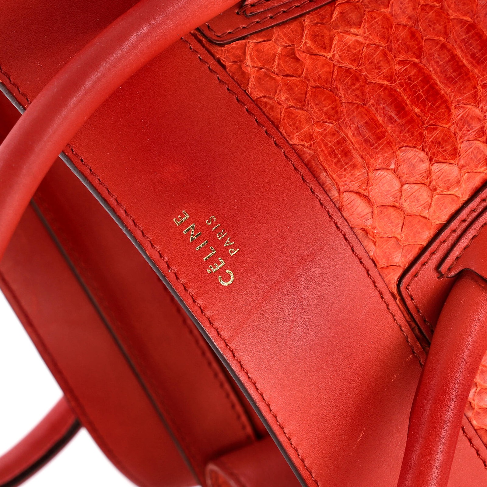 Celine Luggage Bag Python and Leather Mini - image 6