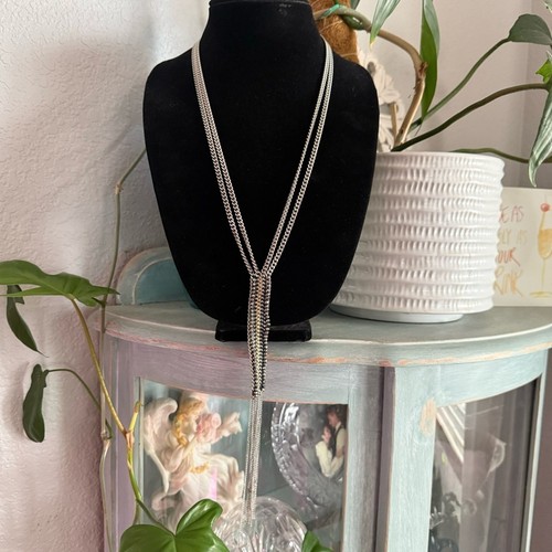 Stella & Dot Silver Tone Long Necklace