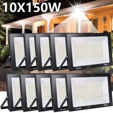 10X 150W LED Floodlight Light Security Flood Lights Outdoor Garden Lamp IP65