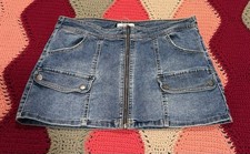 CUTE VANILLA STAR MINI SHIRT JEAN SKIRT SIZE Large POCKETS