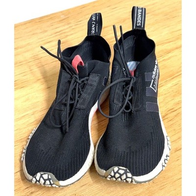 Adidas NMD R1 STLT Primeknit Black Japanese Text CQ2386 Running Shoes Men's 9