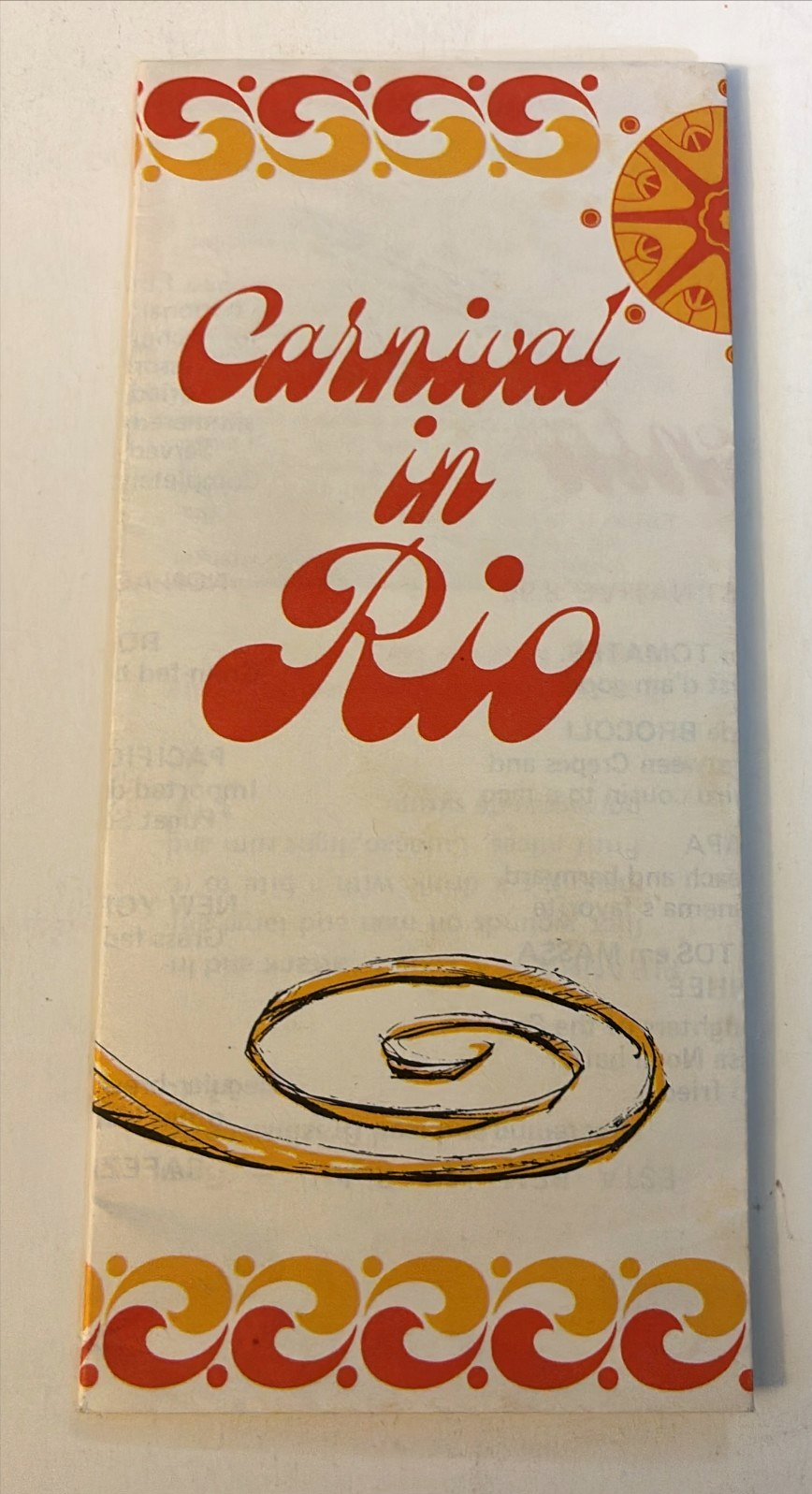 Vintage 1976 Seattle Space Needle Carnival in Rio Worlds Fair Souvenir Menu