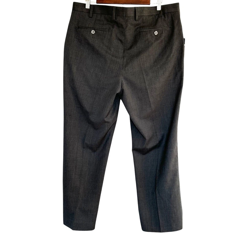 Pantalones de vestir Hart Schaffner Marx para hombre 36x30 gris carbón lana frente plano nuevos con etiquetas Foto 4 de 4