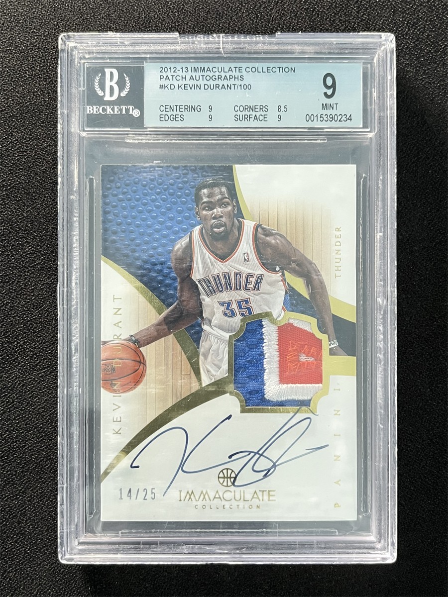 2012-13 Immaculate Collection Kevin Durant #187 Patch Jersey Auto /25 BGS 9