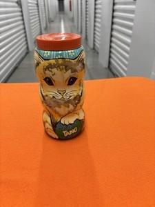 Vintage 1986 Tang Drink Kitty Cat Plastic Coin Bank Container