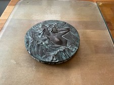 Antyczna mosiężna tabliczka / okrągły wosk