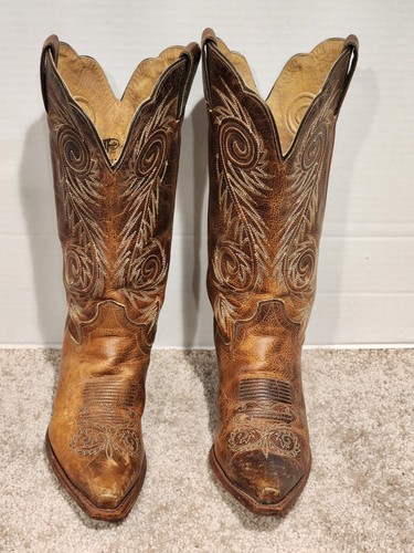 Justin L4332 Women's size 8 B Western Cowboy Damiana Leather Snipped Toe Boots - Picture 6 of 15