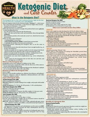 Ketogenic Diet & Carb Counter: A Quickstudy Laminated Reference Guide (Poster)
