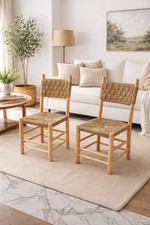 Timeless Elegance: Handcrafted Laurel Wood Moroccan Chair with Rope Weaving