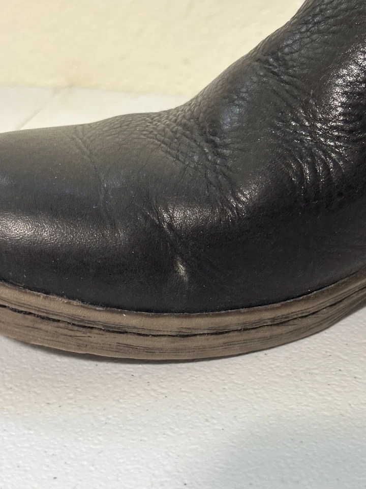 Botines Comfortiva Fallston para mujer cuero negro punta redonda cremallera 8W Foto 3 de 4