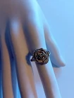 Solid Sterling Silver : English Rose Ring :Vintage  / Antique: U.K size N. V.G.C
