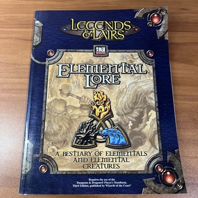 Legends & Lairs Elemental Lore Fantasy Flight Games FFG D&D d20 3E New