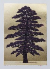 Hajime Namiki Tree Scene 163 Woodcut Print ED300 Signed 27x39cm Japanese Art