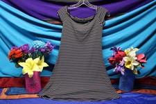 SO Womens Black-White Striped Mini Dress Size Small t-shirt top beach shift Cute
