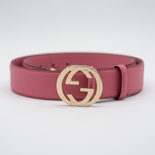 size 90 Gucci Blondie Belt Pink GG Gold Buckle Leather