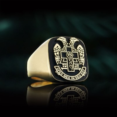 Spes Mea In Deo Est Masonic Ring, Freemasonic Ring, Master Mason Ring, Elegant M
