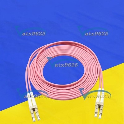 LC UPC to LC UPC Duplex OM4 Multimode 3.0mm Fiber Optic Patch Cord Cable 50M #yi