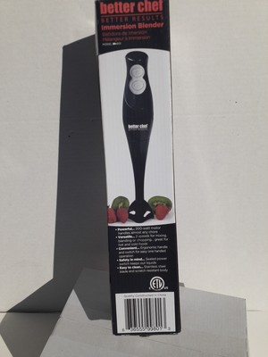 Immersion Blender - Better Chefs - Black - 200 Watt - 2 Speeds - Opened Box