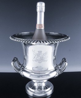 SUPERBc1800 MATTHEW BOULTON OLD SHEFFIELD PLATE ARMORIAL CHAMPAGNE COOLER BUCKET