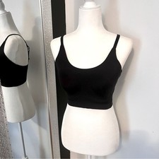 TRUE Mesh Scoop Neck Convertible Bra with Removable Pads Size Medium Black