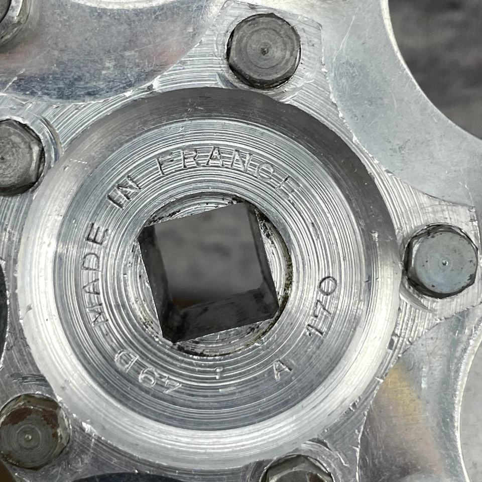 Vintage Stronglight Crankset 170 mm 50.4 TA Chainring 9/16 Made in France Crank - Image 4 of 4