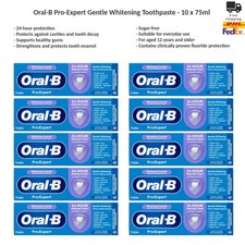 Oral-B Pro-Expert Gentle Whitening Toothpaste Fluoride Anti-Plaque 10x75ml