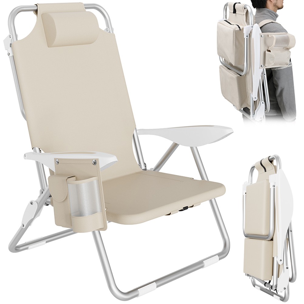 Sedia Pieghevole Spiaggine In Alluminio Spiaggina Sdraio Mare - Main Image